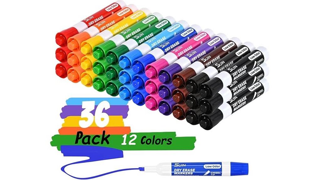 suin 12 color chisel markers