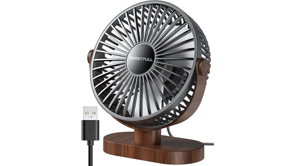 sweetful usb desk fan black