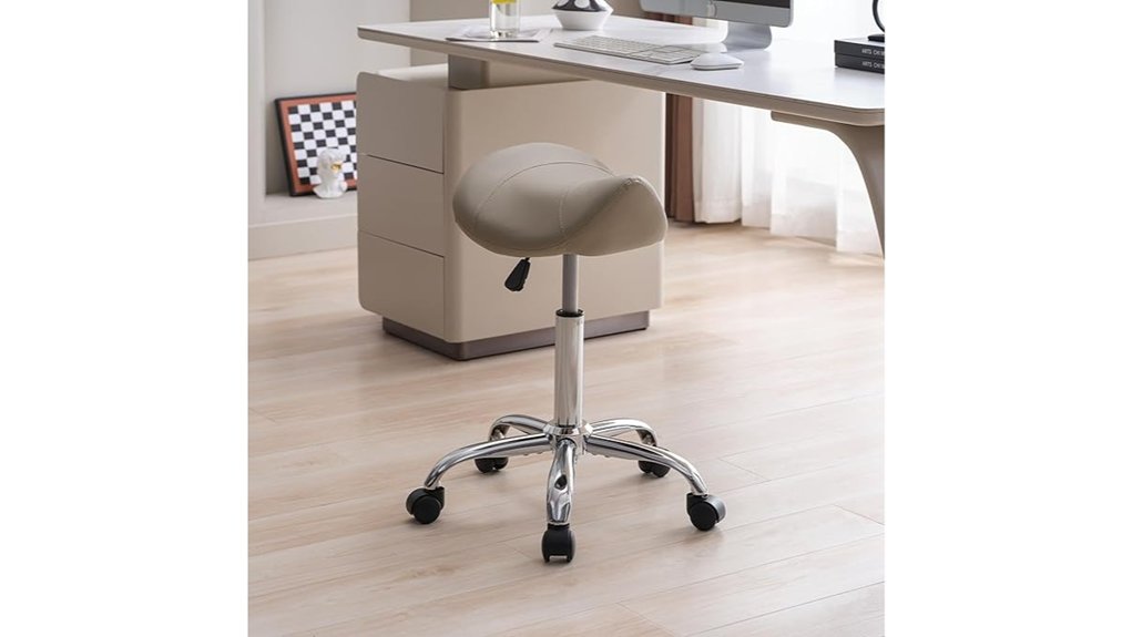 swivel leather stool wheels