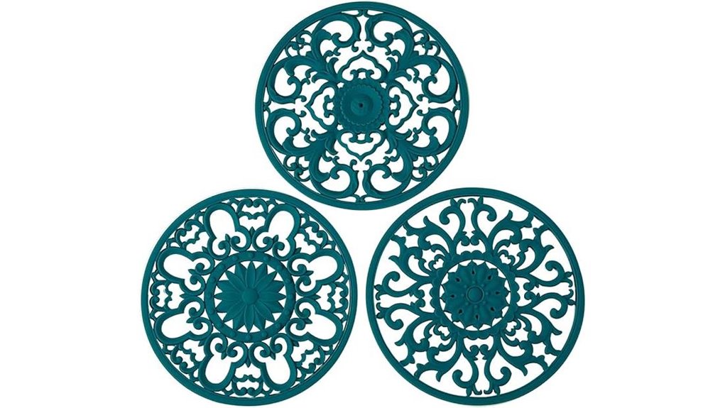 teal extra thick silicone trivets