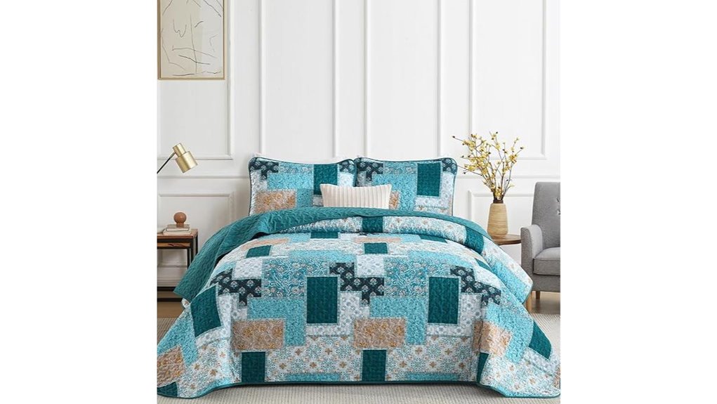 teal quilt set king