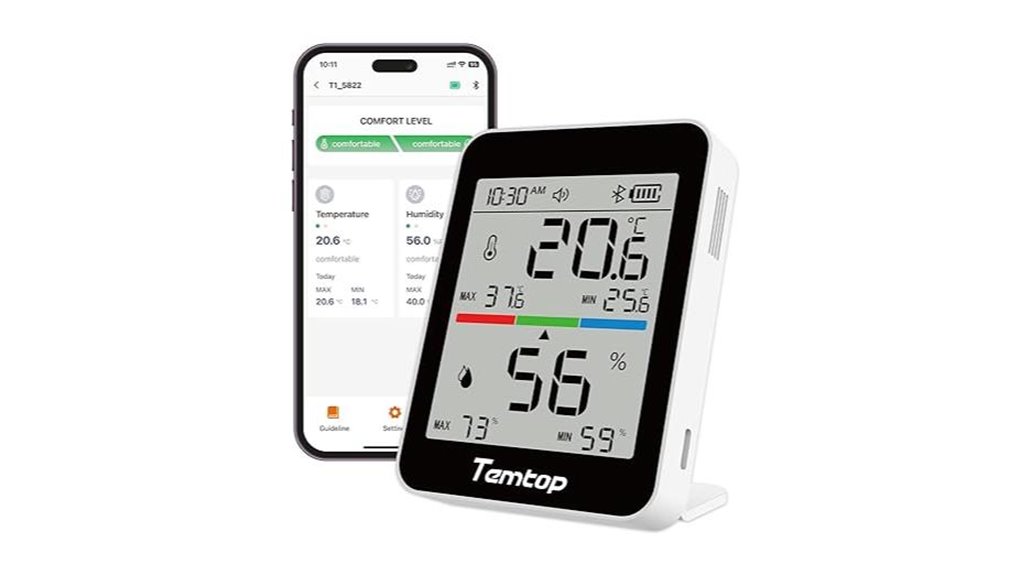 temtop t1 humidity bluetooth alerts