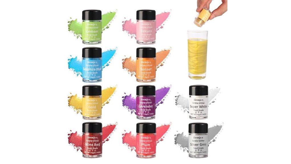 ten color edible glitter dust