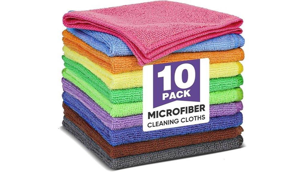 ten microfiber cleaning cloths