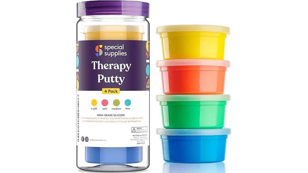 therapy putty set with four strengths