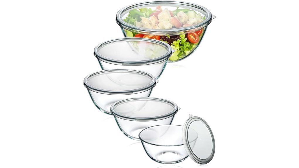 thick lidded glass bowls