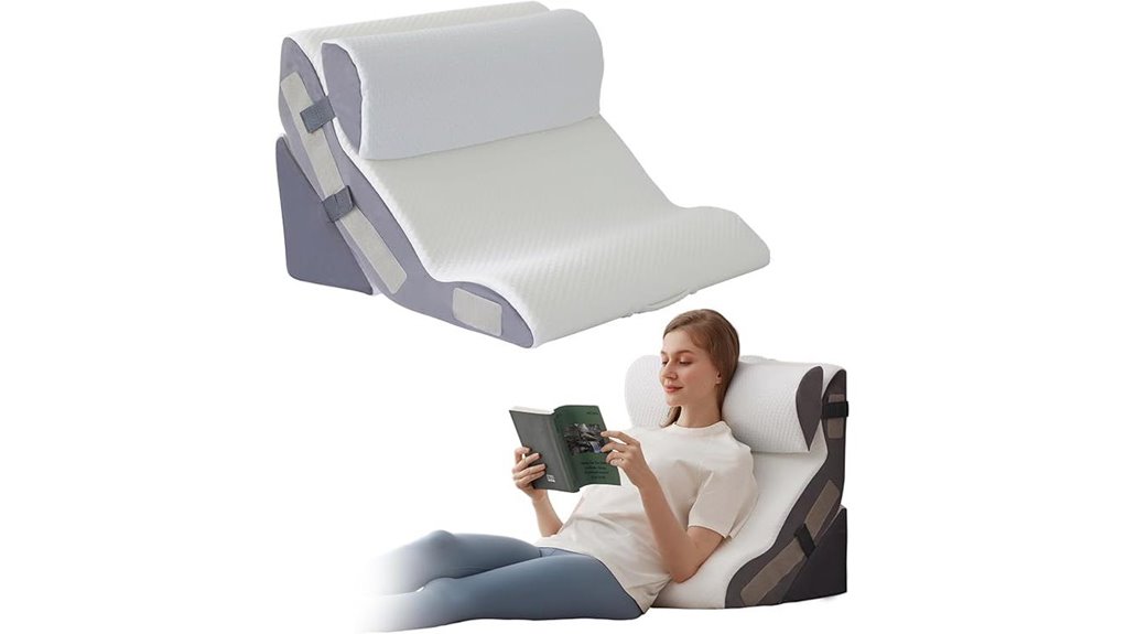 three foam wedge pillows