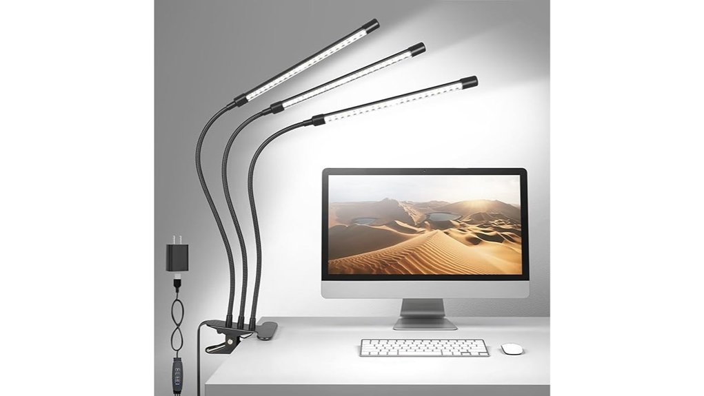 three head led desk lamp