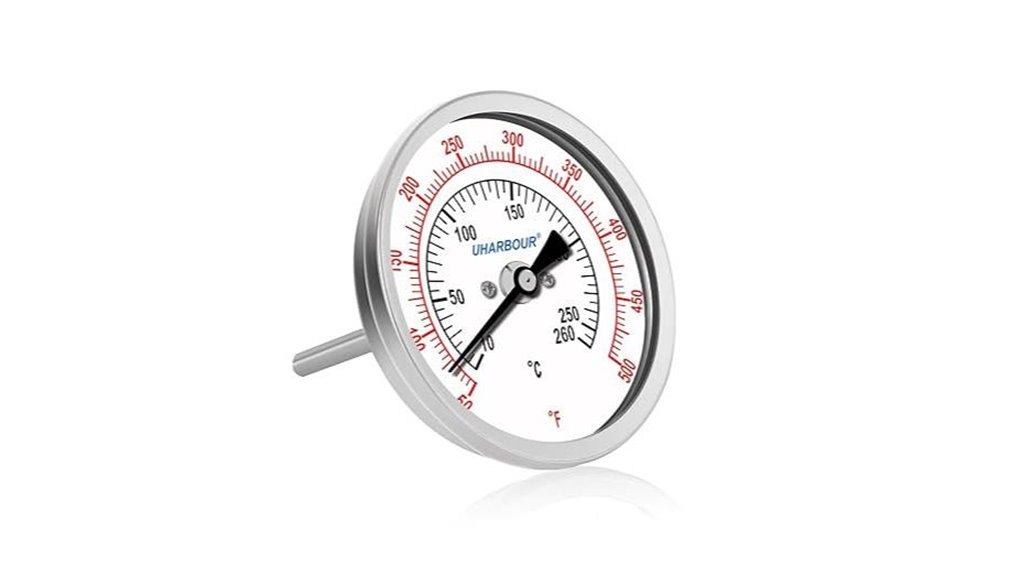 three inch dial oil thermometer stainless stem