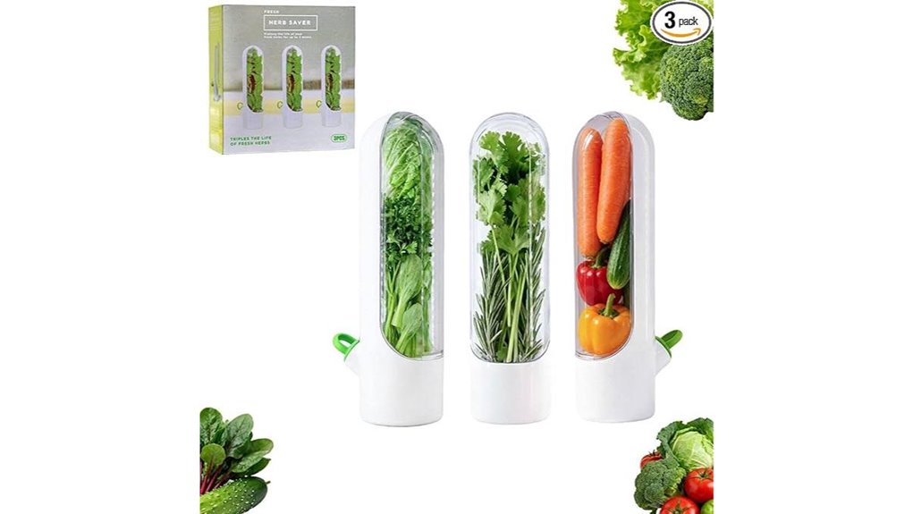 three pack herb saver fridge freshness