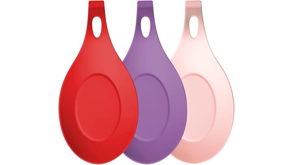 three pack silicone spoon rest
