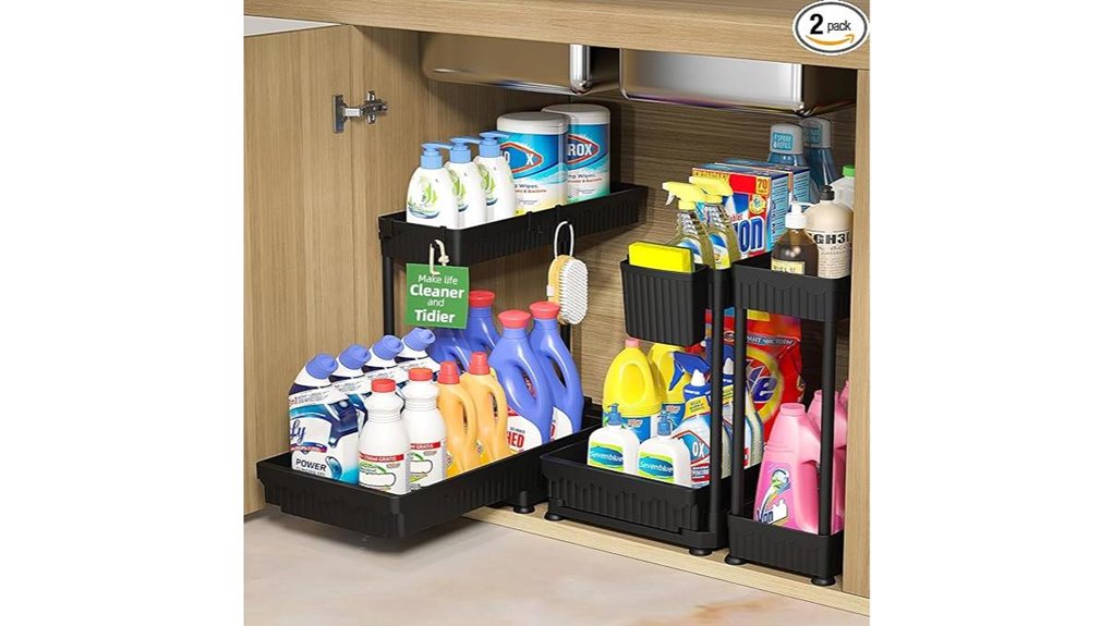 three pack under sink organizers