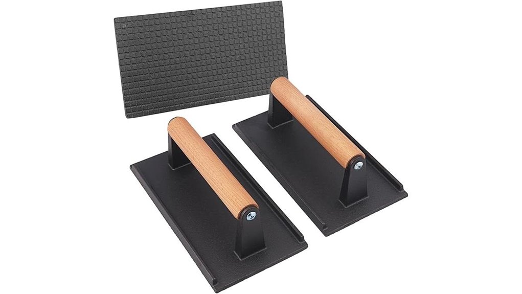 three piece cast iron grill press