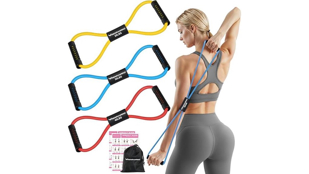 three piece figure 8 resistance set