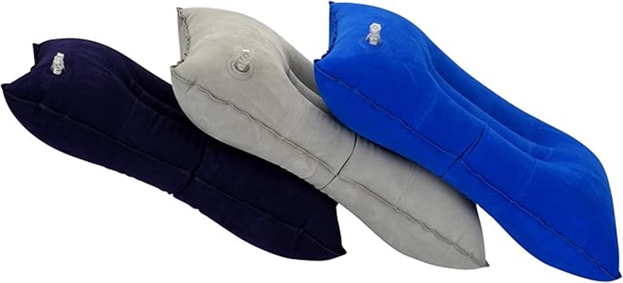 three piece inflatable camping pillow