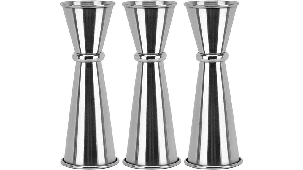 three piece jigger set for bartending