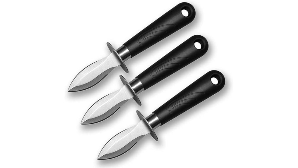 three piece stainless steel oyster shucking