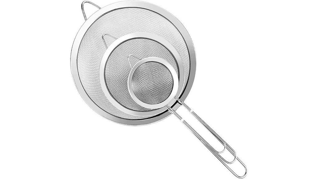 three piece stainless steel strainers