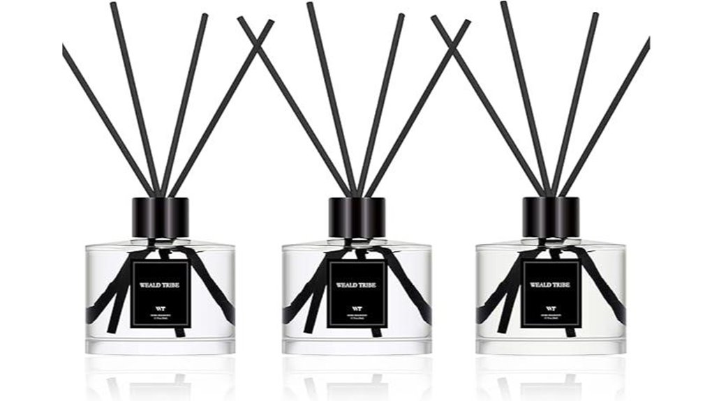 three scented reed sticks