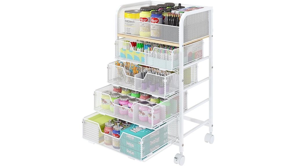 tiered lockable rolling cart