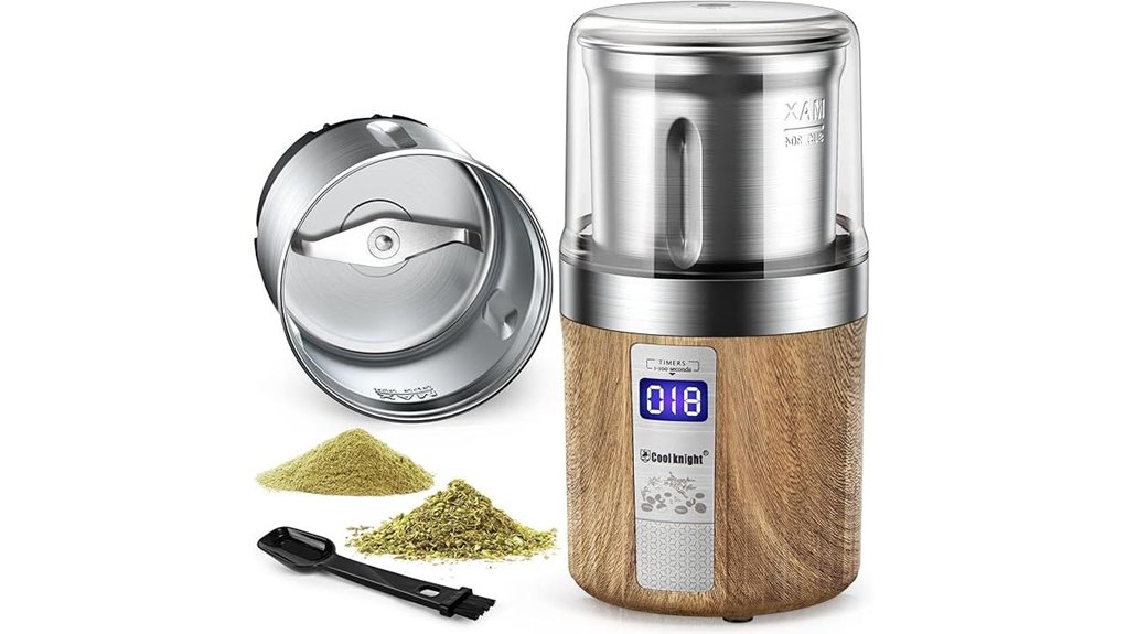 timer equipped electric herb grinder