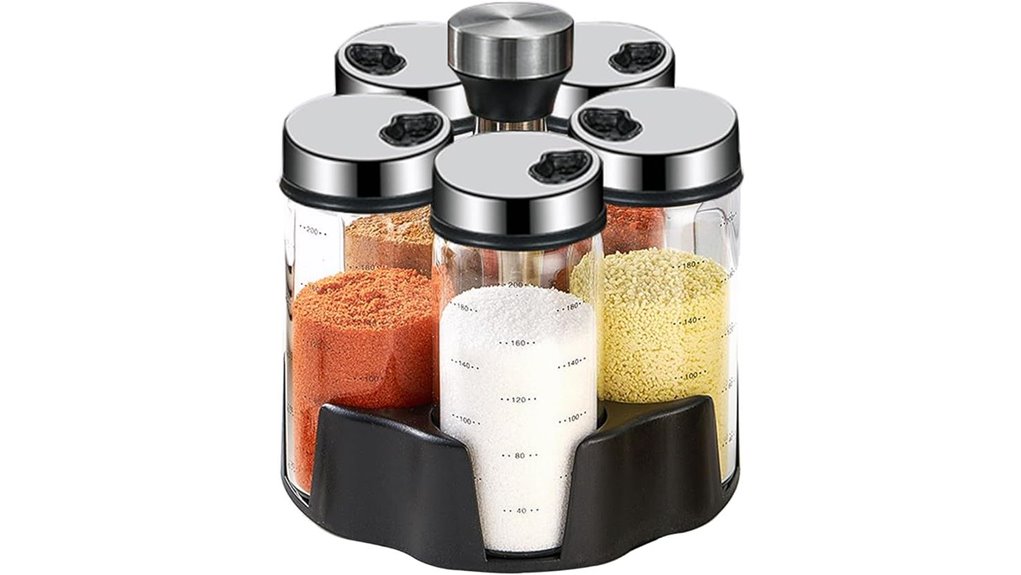 tinmix revolving spice rack five jars