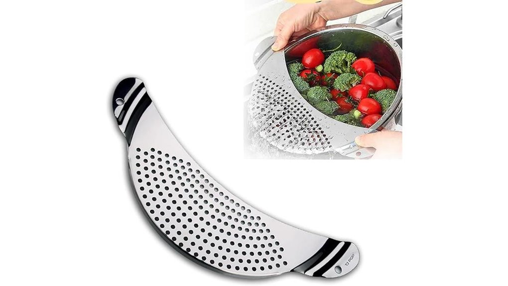 tj pop stainless steel pot strainer for 10 inch pots