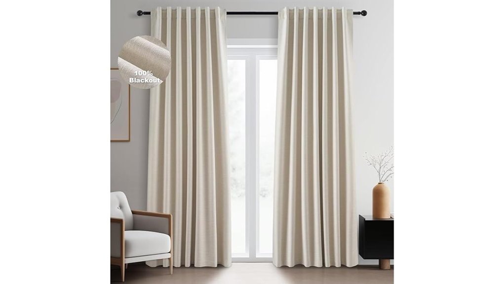 topfinel beige blackout curtains