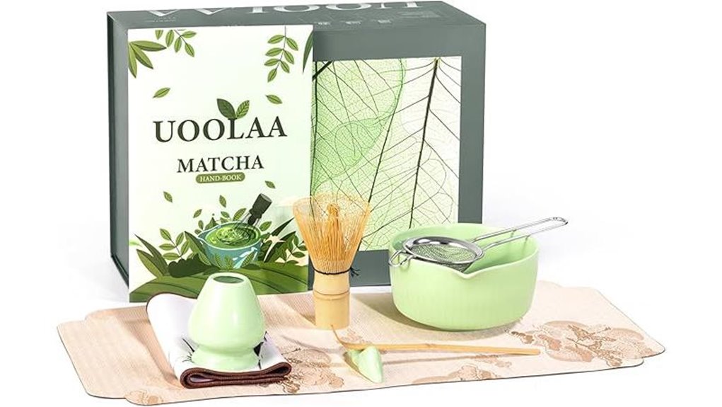 traditional matcha tea set with chawan