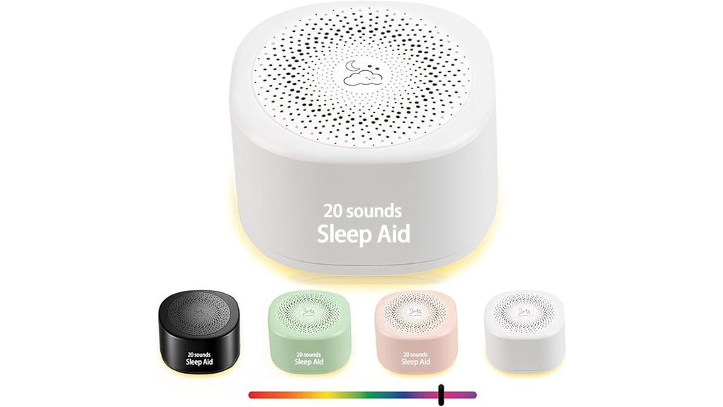 travel white noise machine with night light