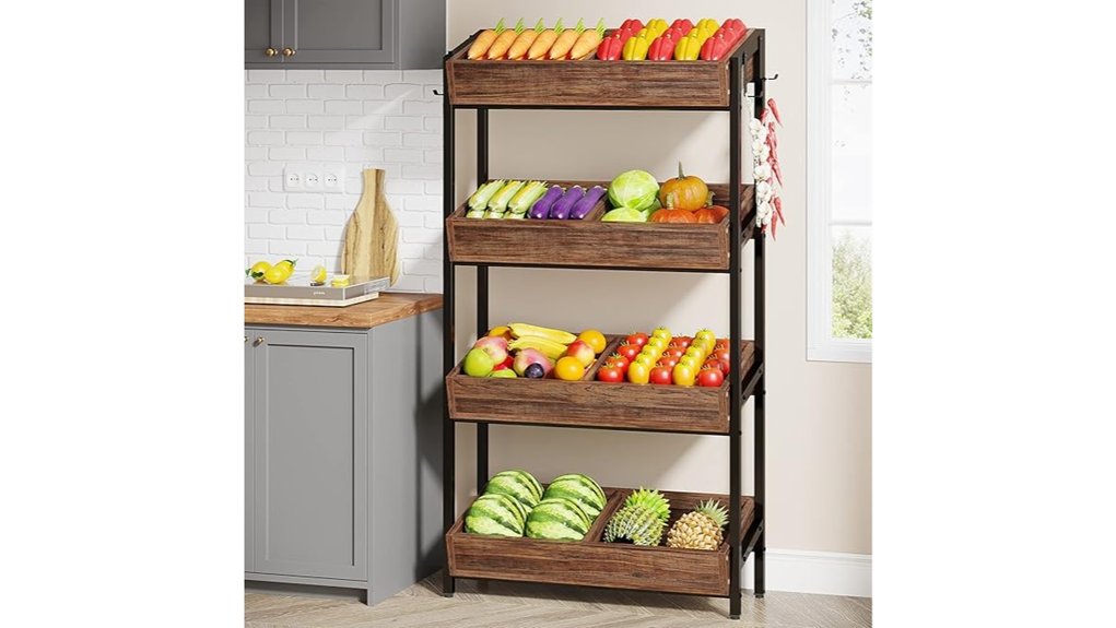 tribesigns brown black 4 tier rack