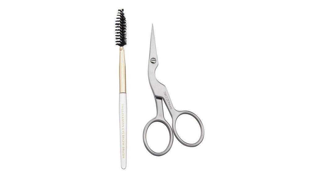 tweezerman brow scissors brush