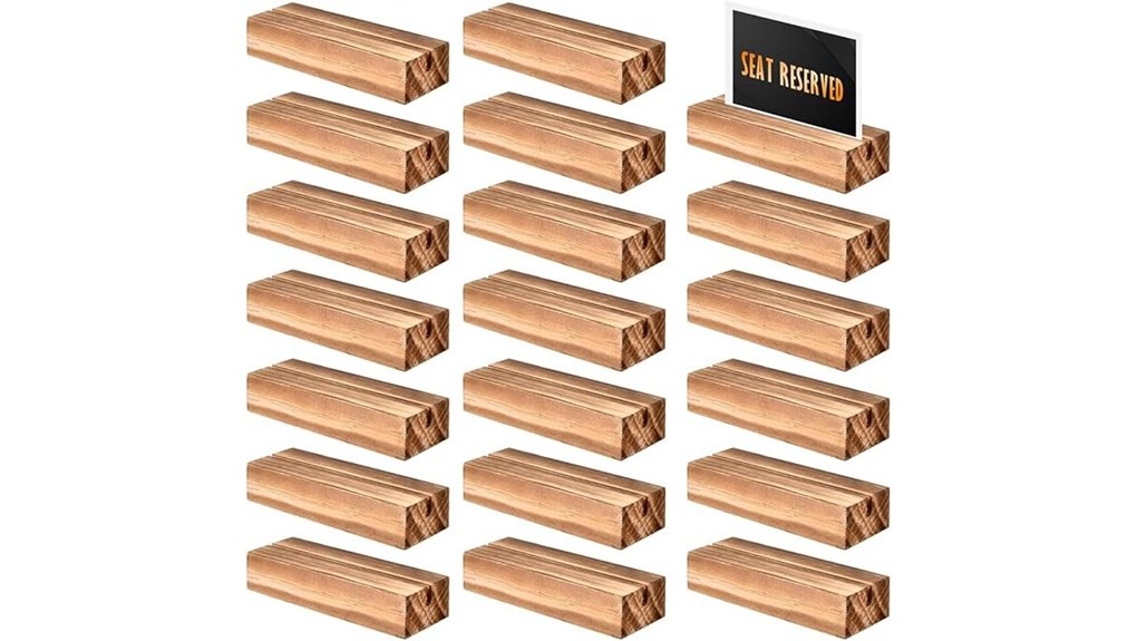twenty wooden place holders