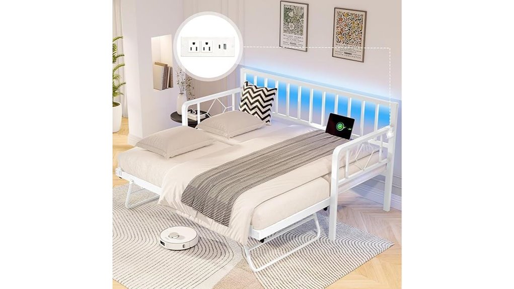 twin daybed with charging station