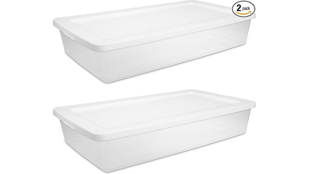 two 41 quart underbed bins