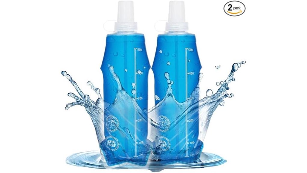 two 500ml collapsible bottles