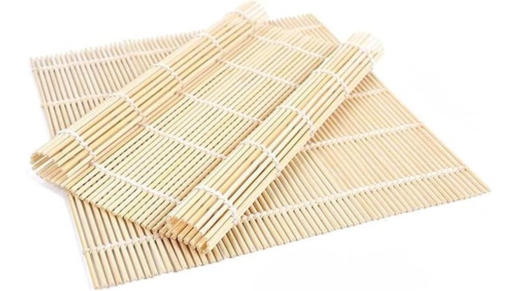 two bamboo sushi mats