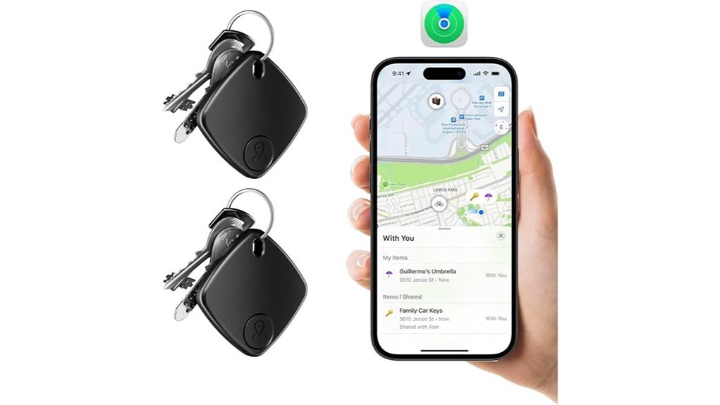 two bluetooth key trackers