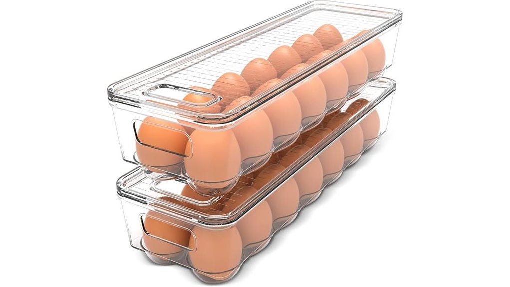 two clear egg containers