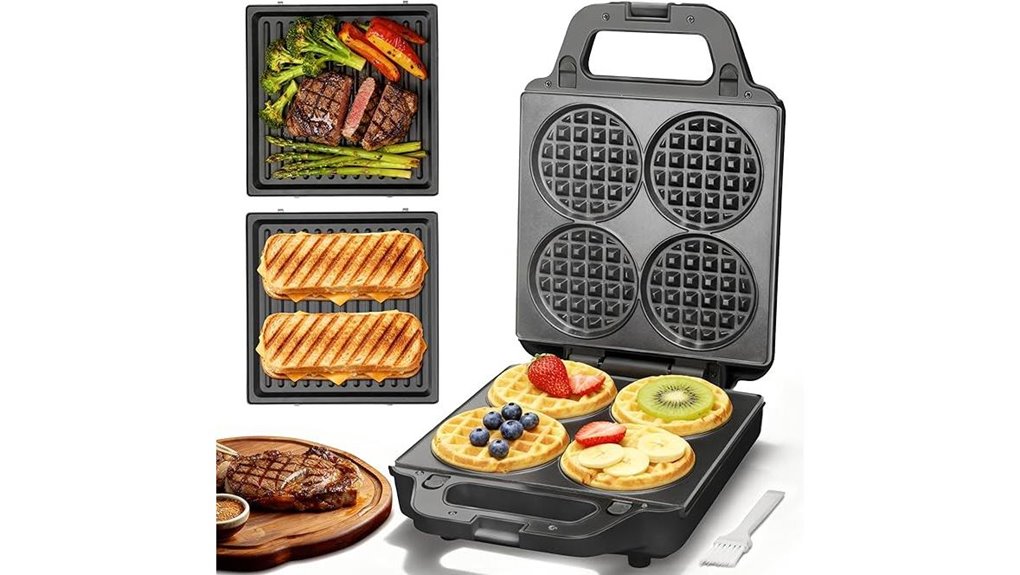 two in 1 waffle maker with removable plates