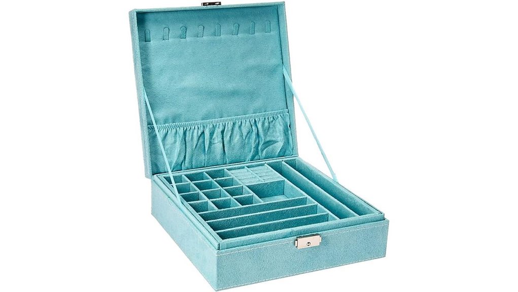 two layer blue jewelry case