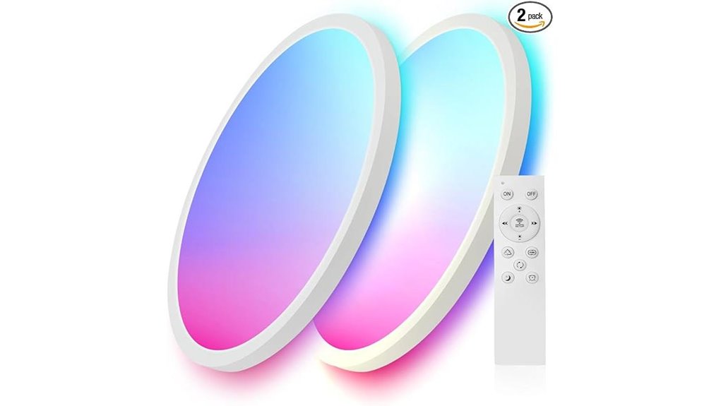 two pack 12 rgb led ceiling light