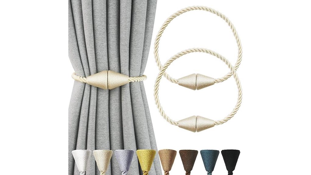 two pack beige magnetic curtain tiebacks