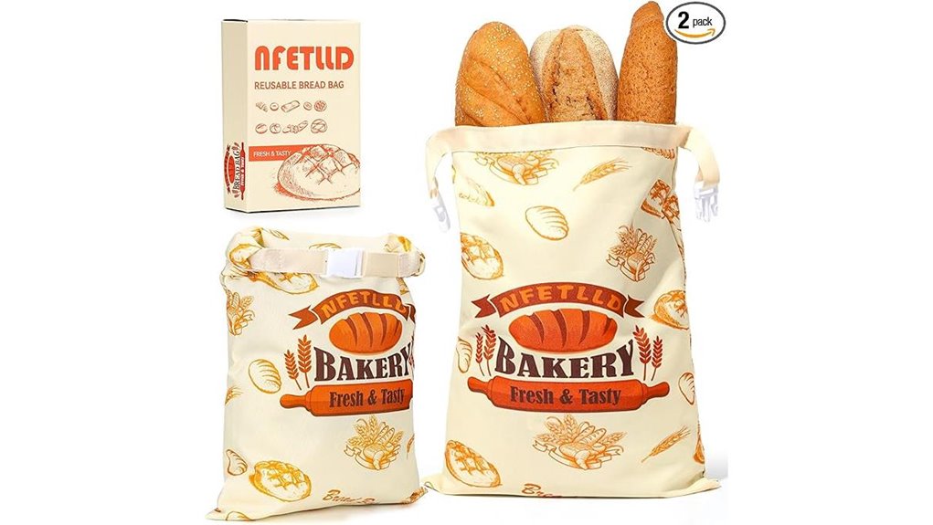 two pack reusable bread bags