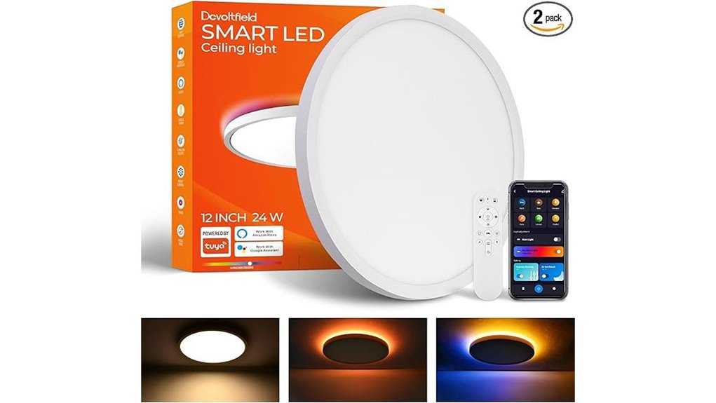 two pack smart rgb ceiling lights