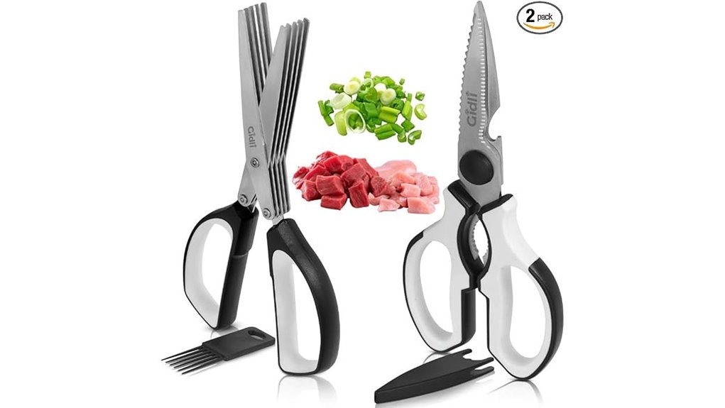 two pack stainless 5 blade scissors