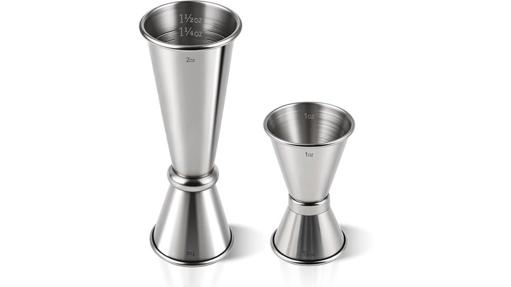 two pack stainless steel jiggers