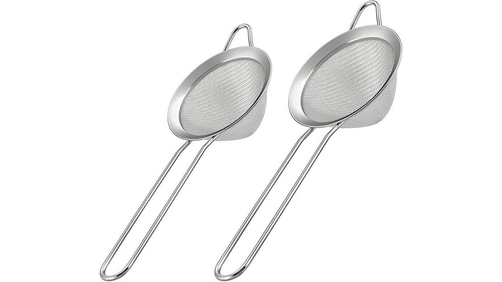 two pack stainless steel strainers