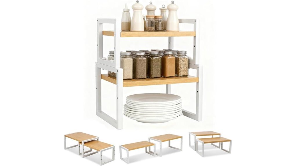 two pack three height cabinet organizer