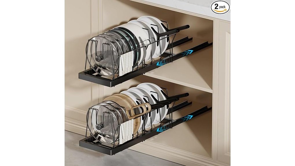 two pack under cabinet organizer with dividers